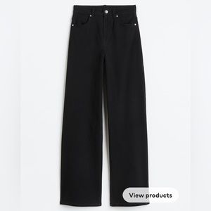 Wide leg twill pants